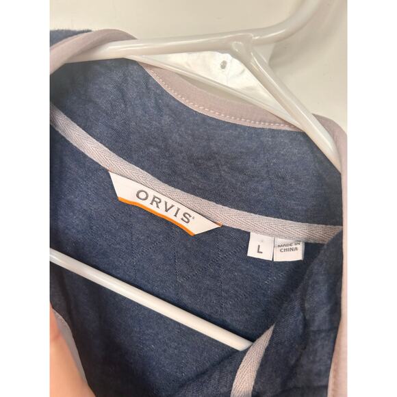 Orvis‎ Women's 100% Cotton Outdoor Quilted Vest Sleeveless Hiking Blue Large - Picture 4 of 9